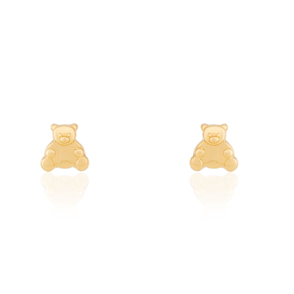 Boucles D'oreilles Puces Ours Or Or Jaune