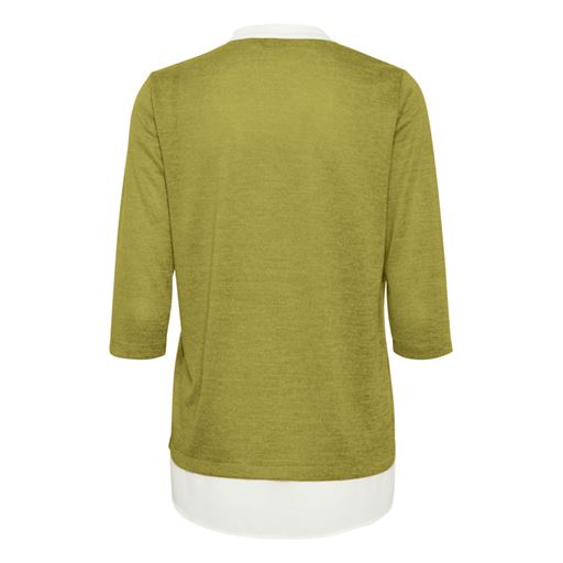Fransa Strikbluse, Dark Citron Melange, XXL