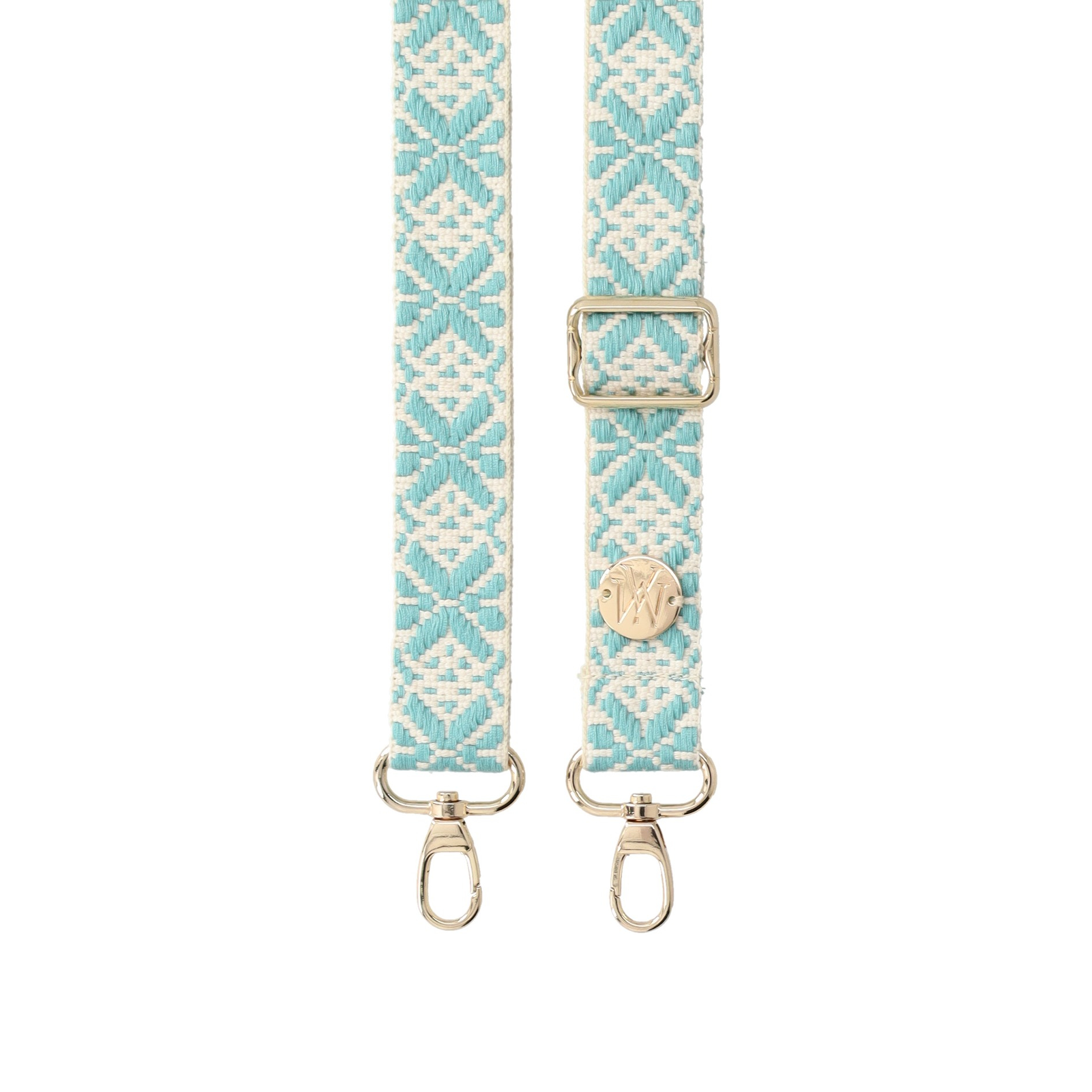 Handyband Handgemachtes Umhängeband für Handyhüllen Snowflake Gold - Ecru / Turquoise Assos