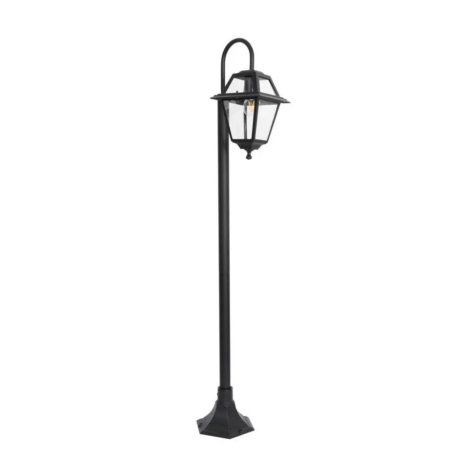 Qazqa staande buitenlampen berta zwart e27