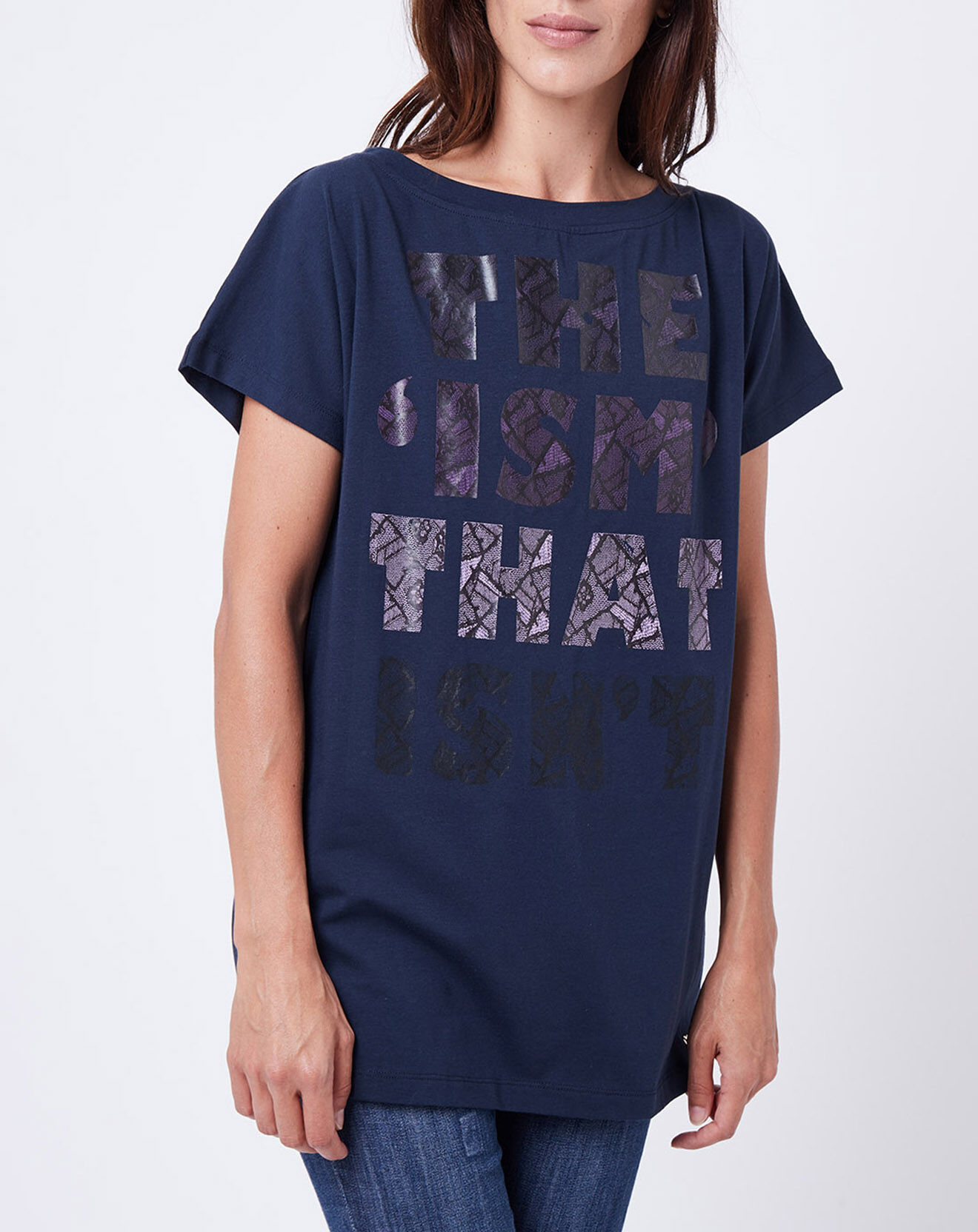 John Galliano T-Shirt à motif bleu nuit
