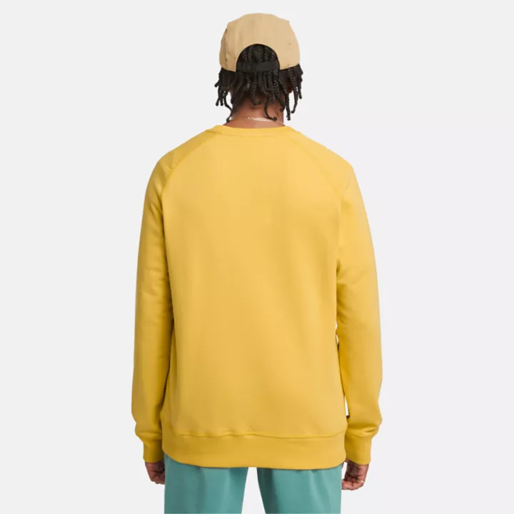 Sweat à col rond et envers bouclé Exeter pour homme en jaune clair