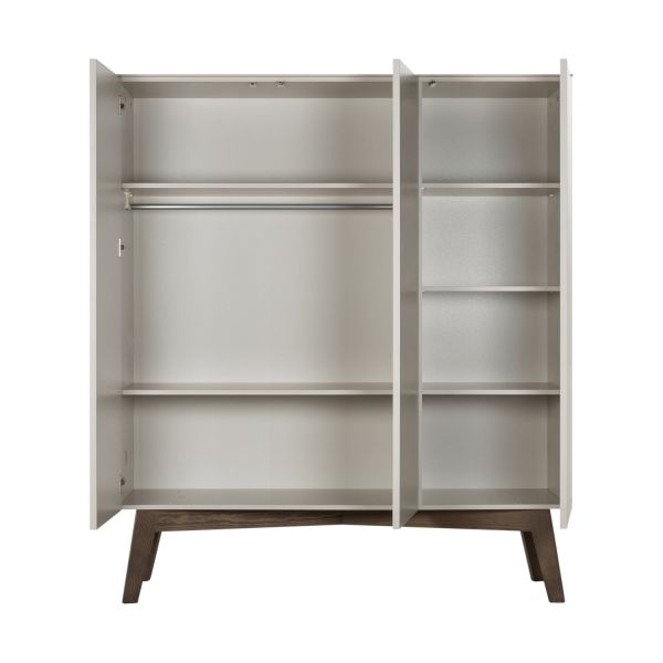 Kidsmill Sixties Kledingkast 3-deurs Oatmeal / Walnoot