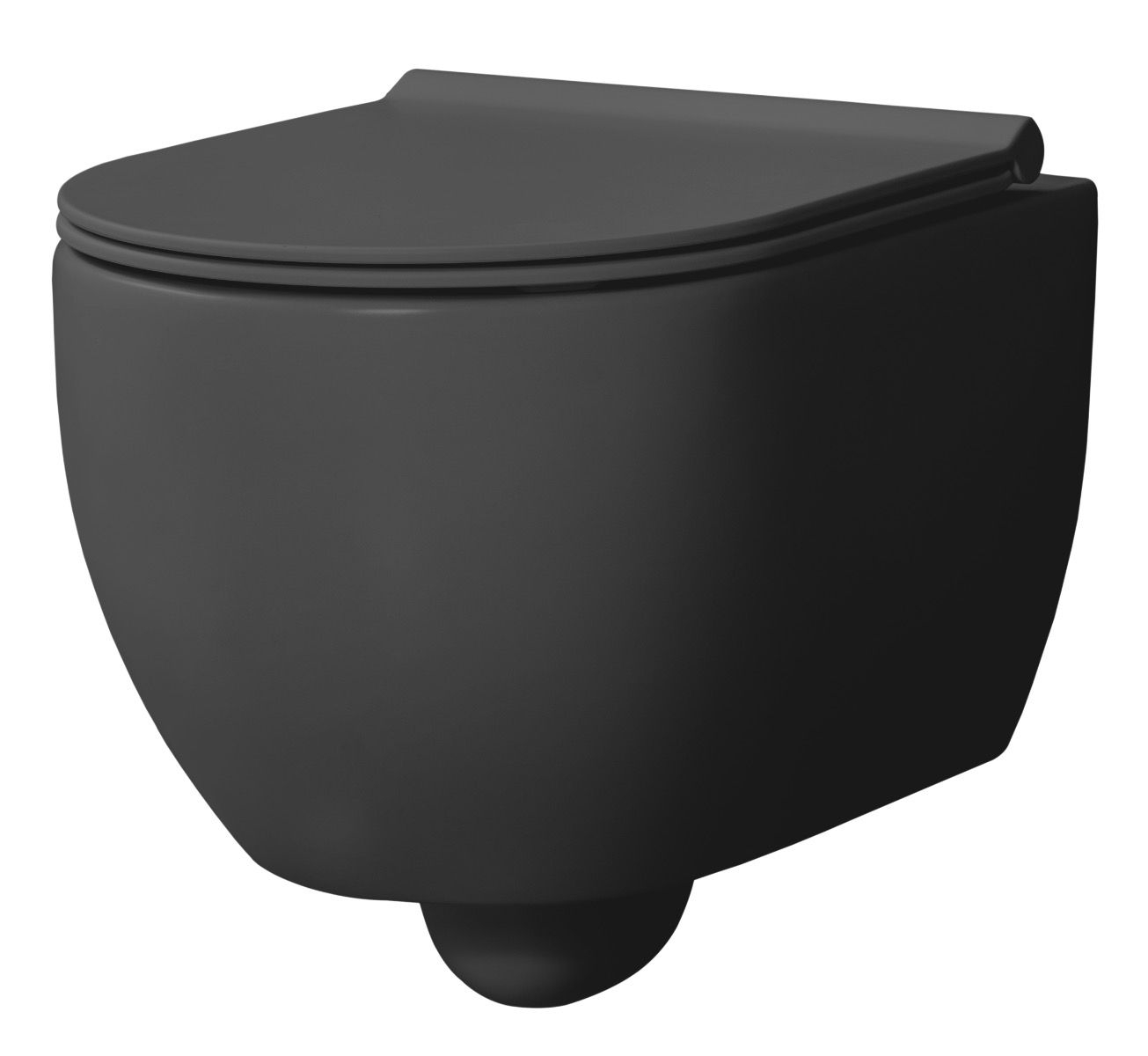 Xenz Gio randloos toilet 52cm met vortexspoeling en zitting zwart mat