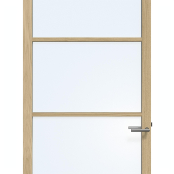 Arne & Bodil binnendeur ABE100 blank glas - licht eiken houtlook afwerking