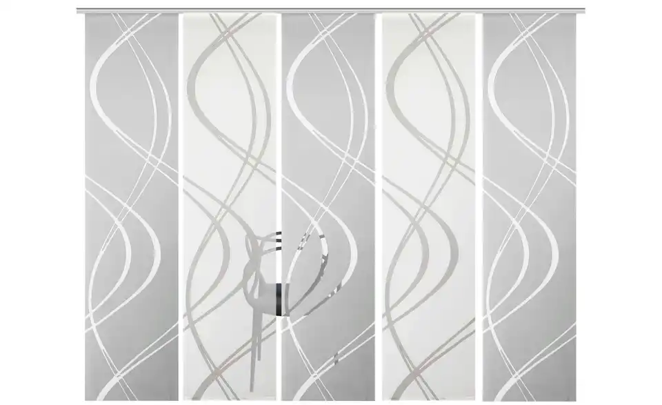 Schiebevorhang Set 5tlg. Grau 5er-Set