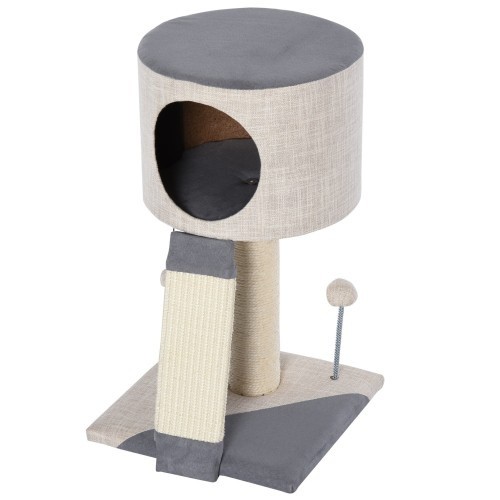 Arranhador para Gatos PawHut com Bola, Cinza