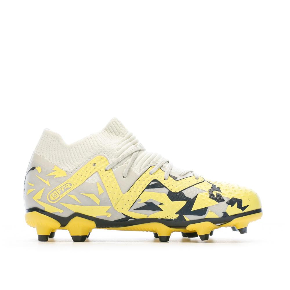 Puma Chaussures de foot Gris/Jaune Enfant Puma Future Match FG