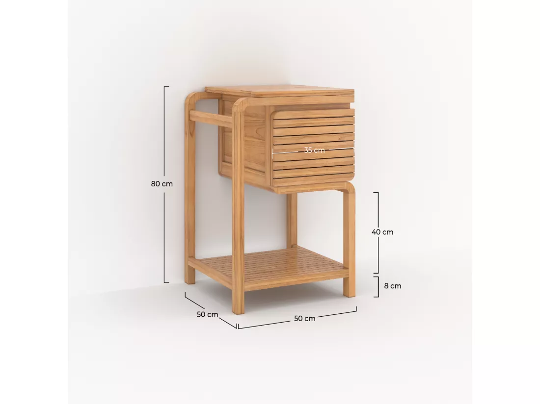 Meuble de salle de bain en bois de teck 50 cm - Lucette