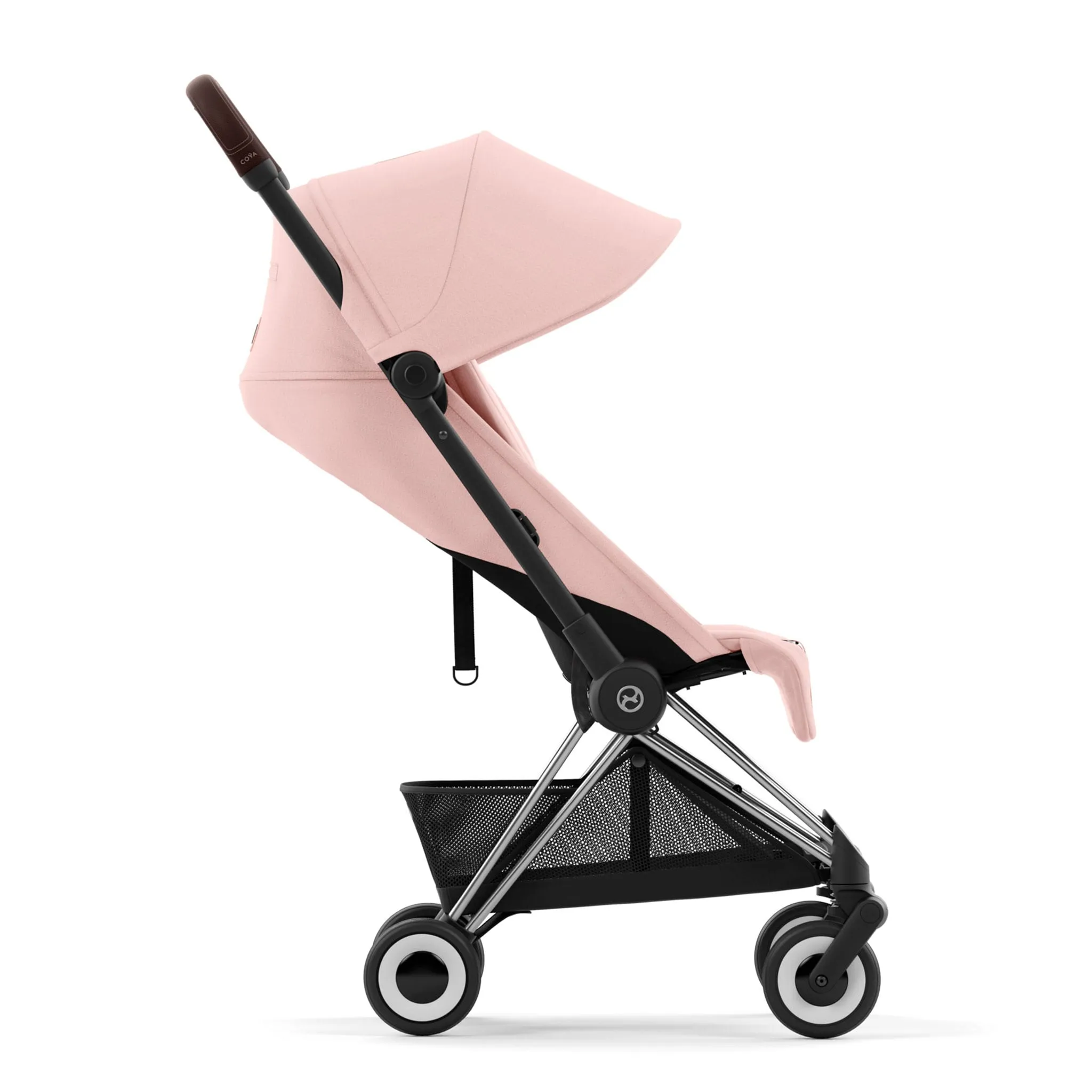 Cybex Poussette Coya - Cadre chromé avec siège rose pêche