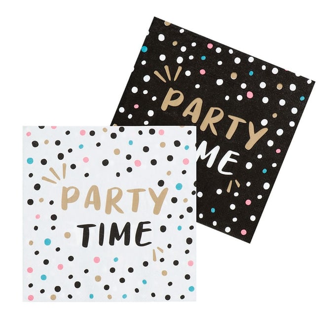 20 Servietten - Party Time - ca. 33 x 33 cm