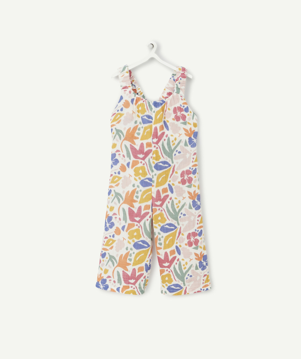 COMBIPANTALON ÉVOLUTIVE FILLE EN GAZE DE COTON IMPRIMÉ MULTICOLORE