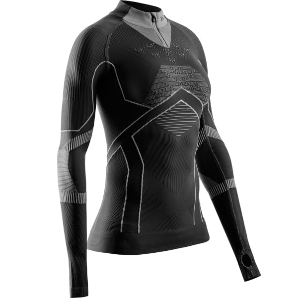 T-shirt thermique X-BIONIC ENERGY ACCUMULATOR LIGHT SHIRT LS 1/2 ZIP WMN X BLACK/LIGHT GREY