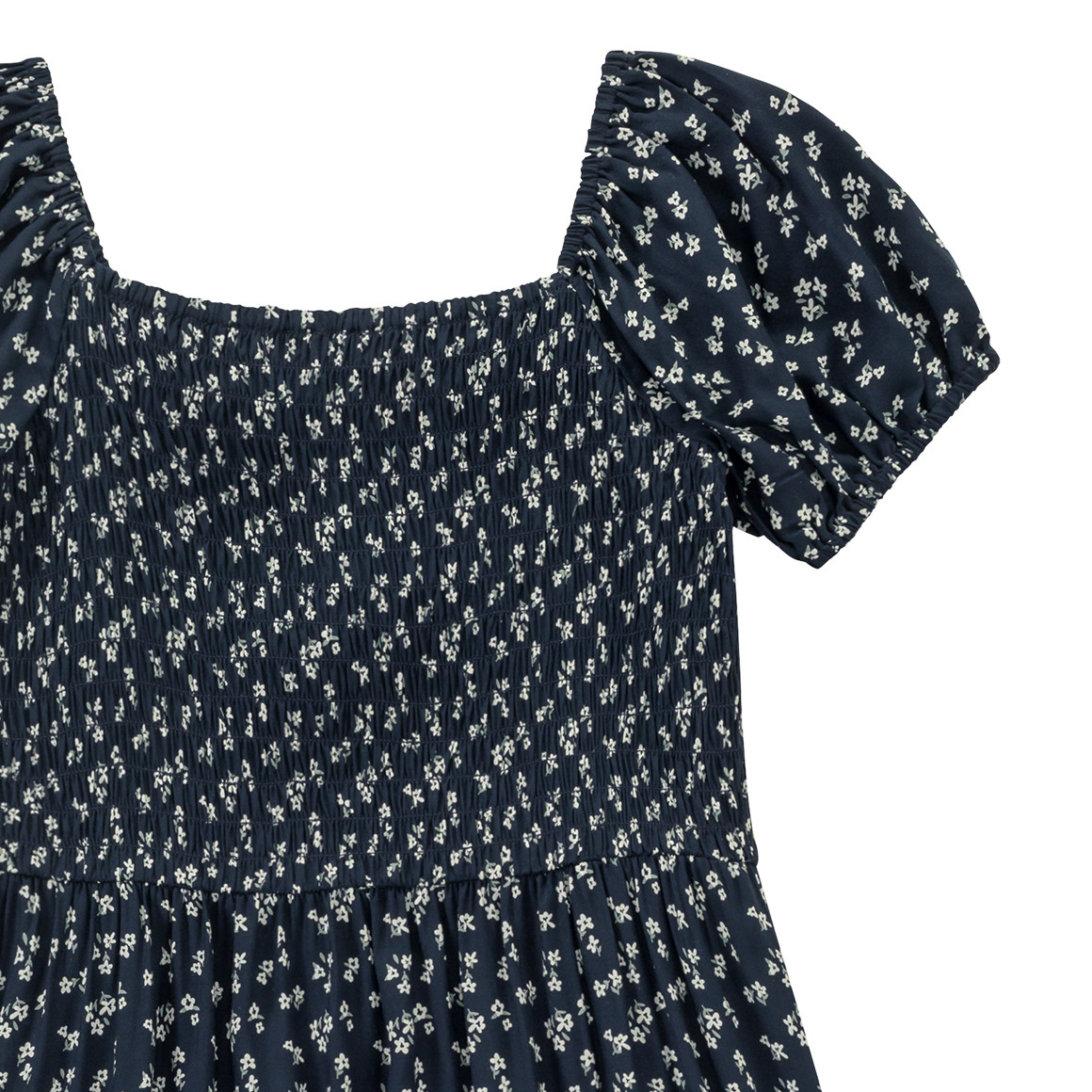 Beatwear Mädchen Kleid mit Blumen allover dunkelblau