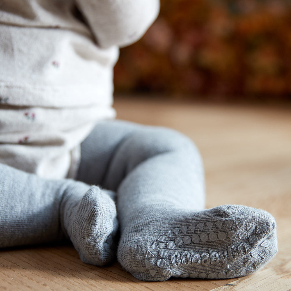 Køb Gobabygo Grey Melange Crawling Strømpebukser Organic Bomuld