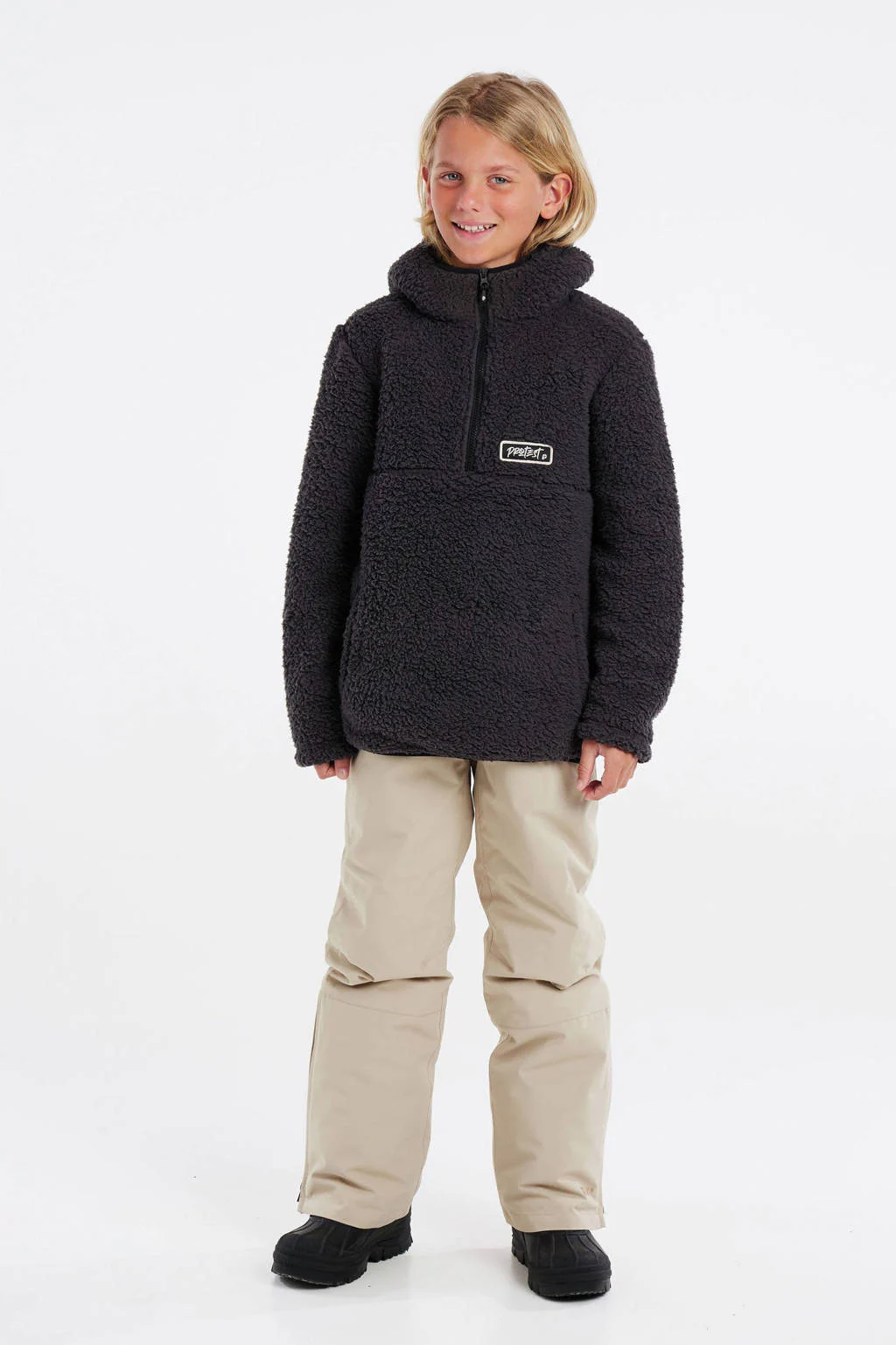 Protest teddy hoody Prtpetrel JR antraciet