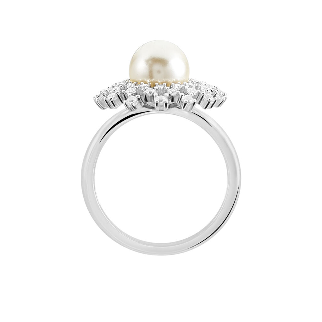 Bague Pearl Argent Blanc Oxyde De Zirconium