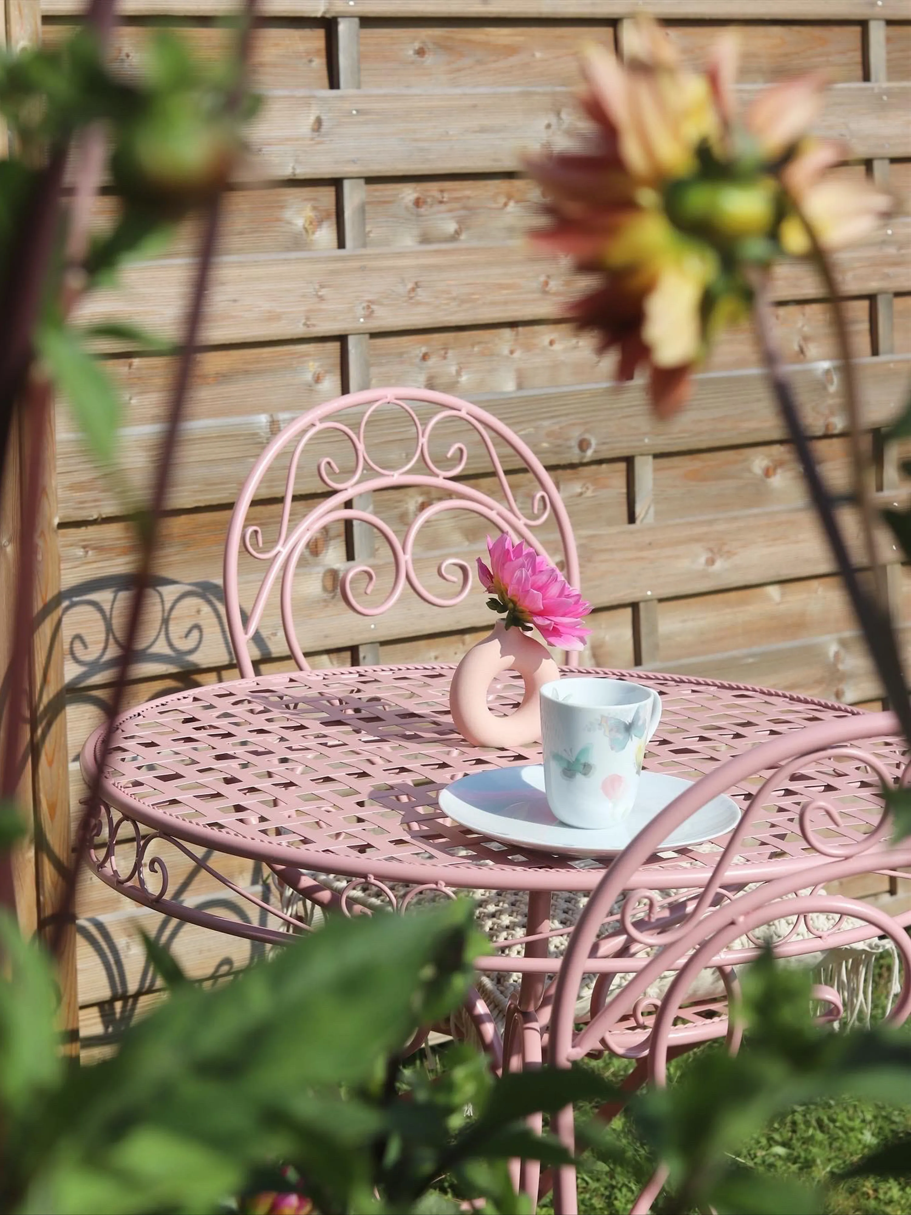 Set van 2 tuinstoelen ALBINIA Metaal Roze