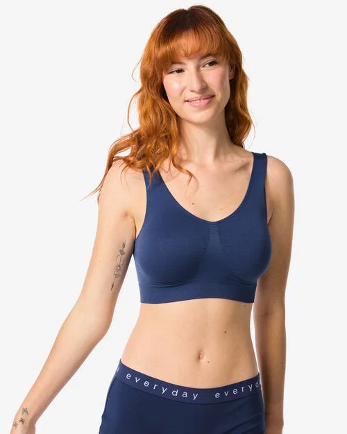haut sans coutures non préformé bleu foncé