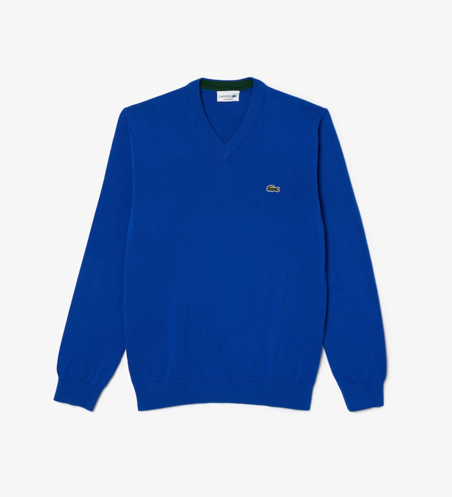 Suéter Lacoste com decote em V azul