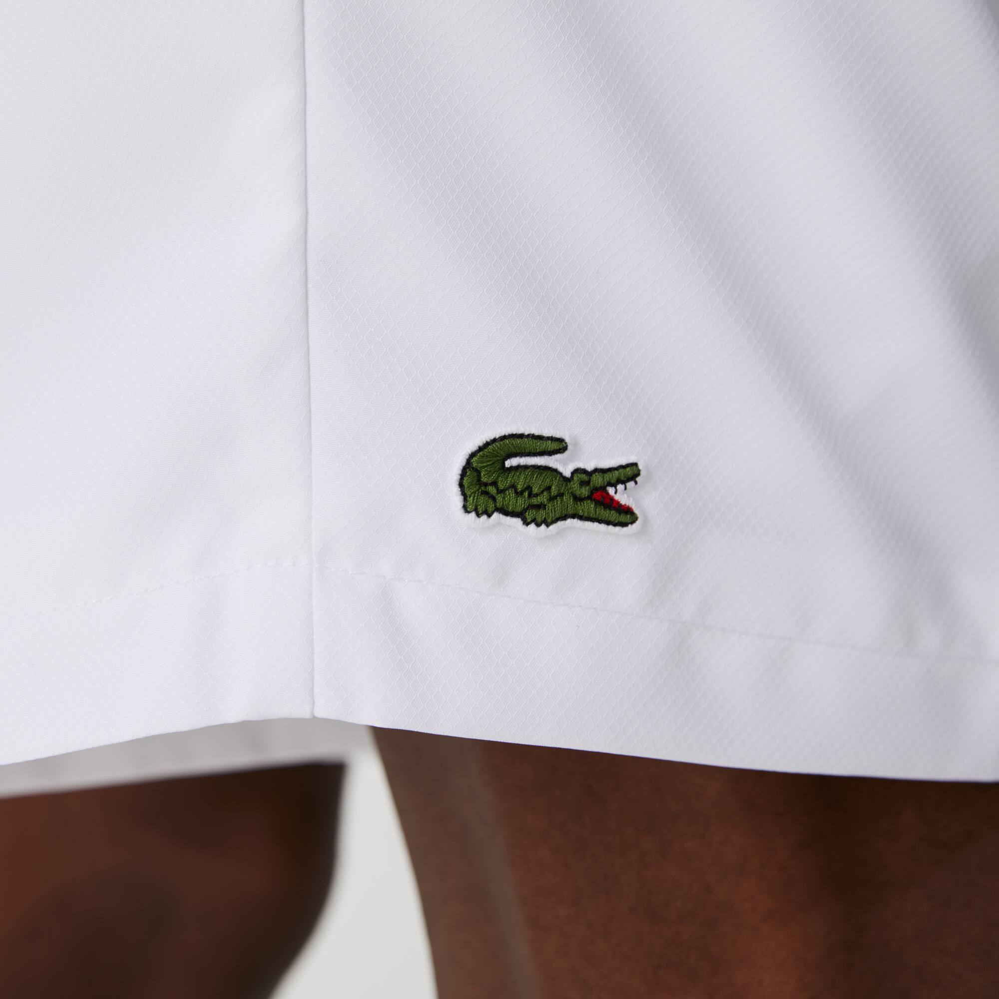 Tennis-Shorts aus rautenförmig gewebtem Taft LACOSTE SPORT Tennis Bermudas - Weiss - Lacoste - Herren
