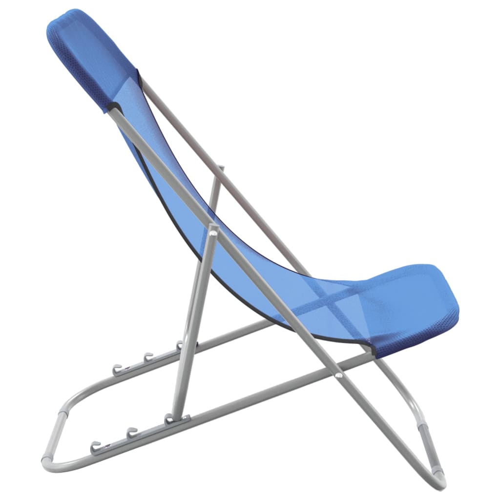 Chaises de plage pliantes 2pcs textilène acier enduit de poudre