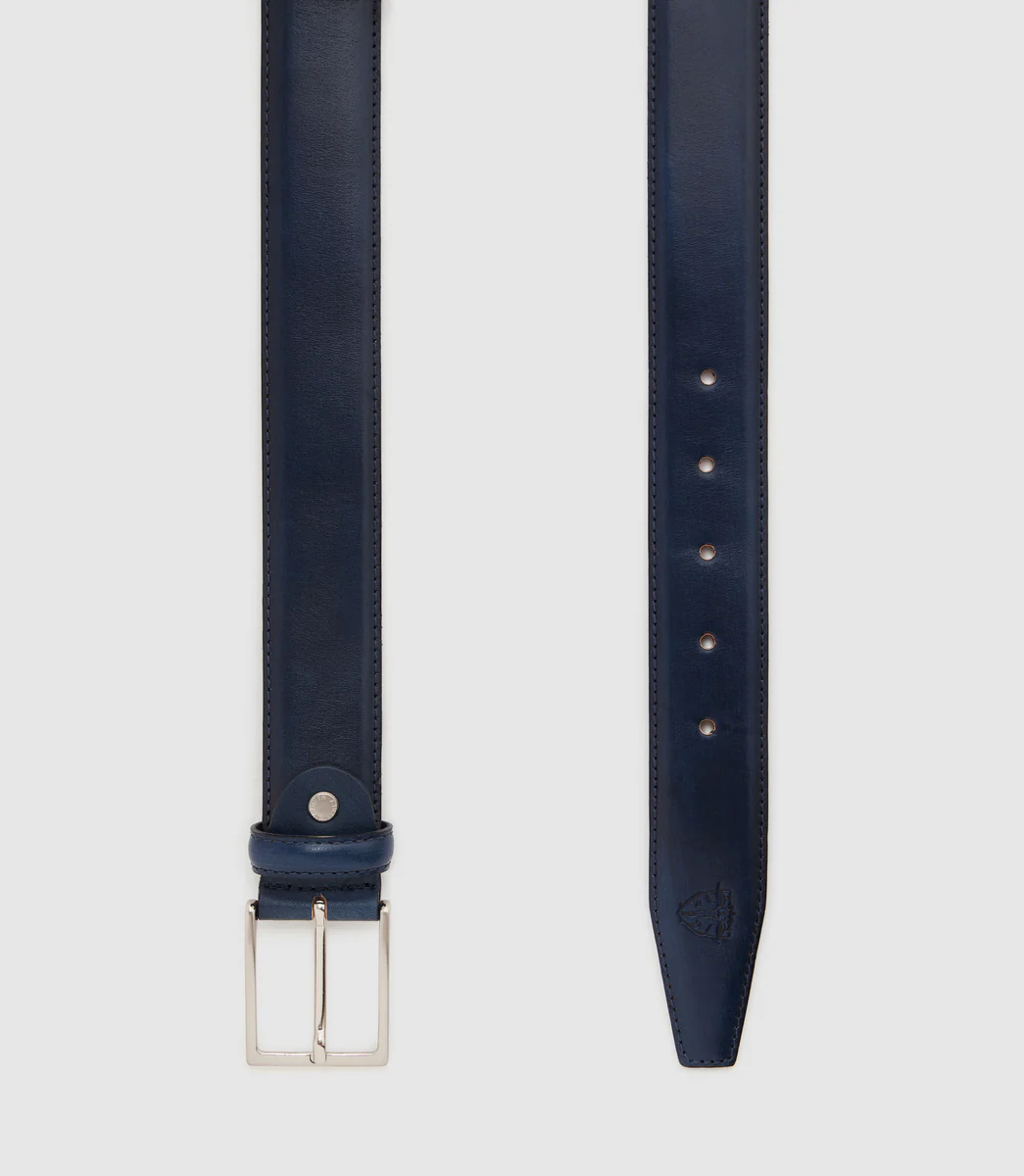 Ceinture 35cm en cuir marine 
