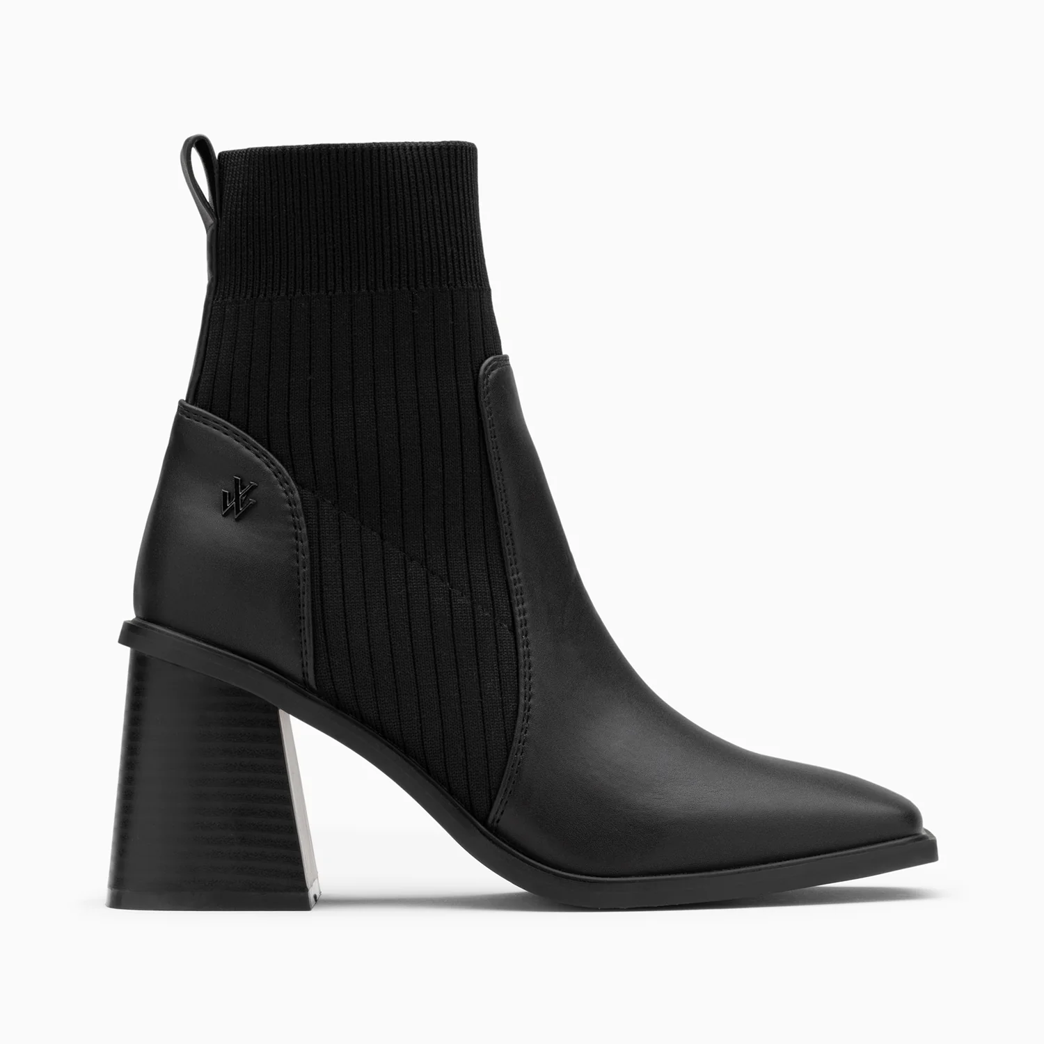 Bottines-Bottines chaussettes Jinger noires à talon trapèze