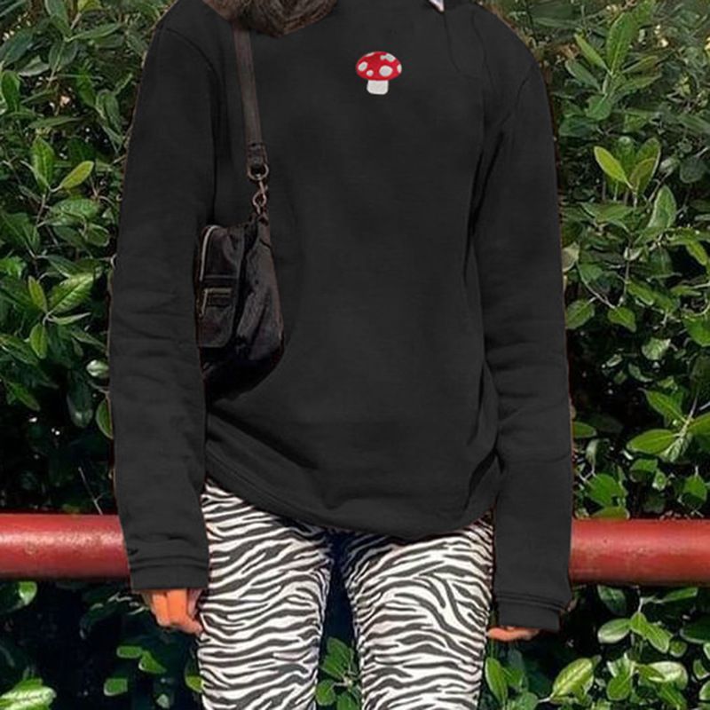 Honet - Sweatshirt met geborduurde paddenstoel