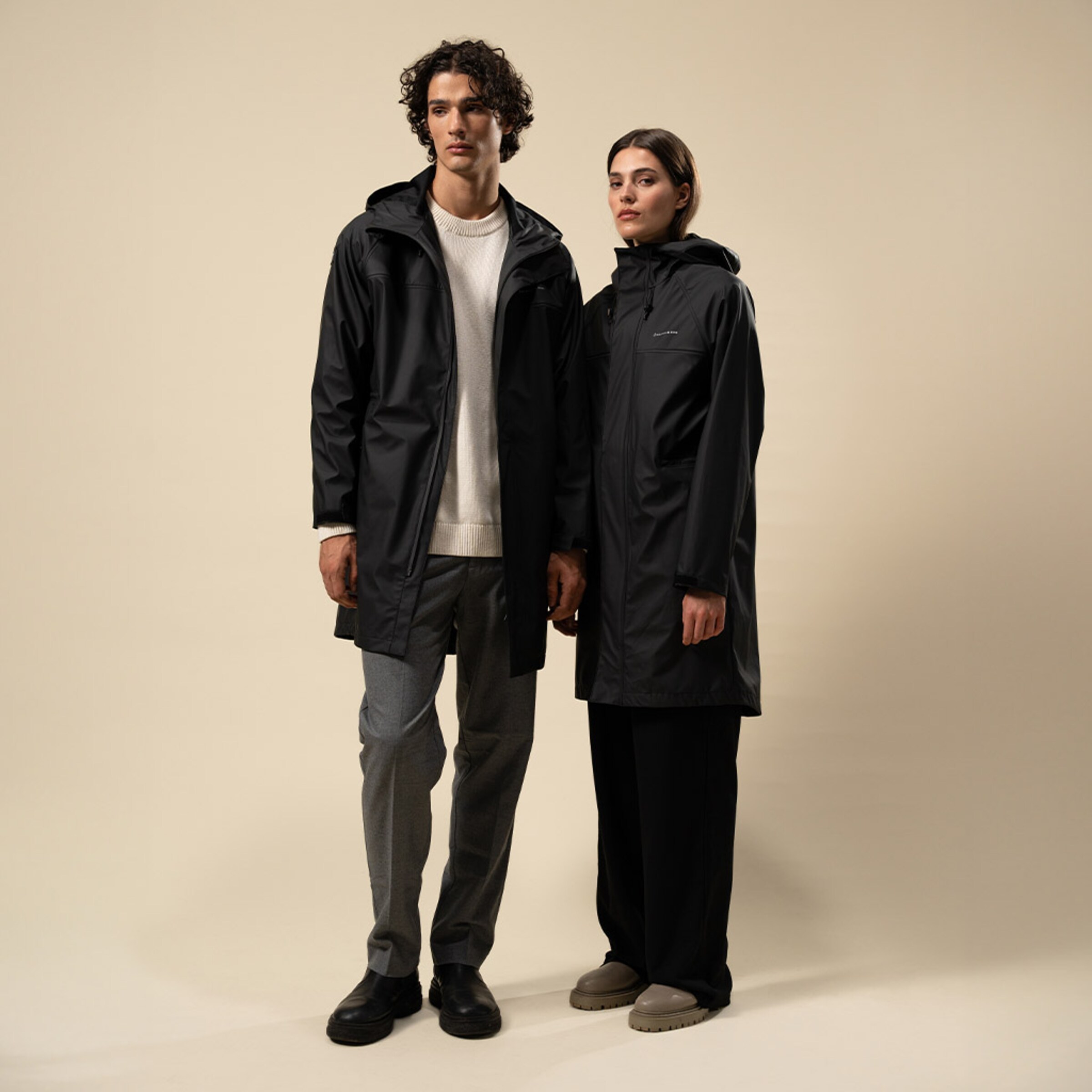 Everyday Rain Jacket Long Midnight Black