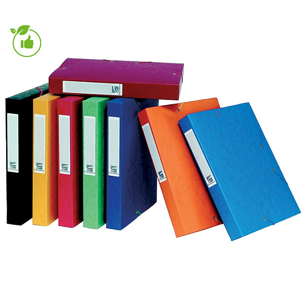 Chemises à élastiques Cartobox 7/10e dos 4 cm coloris assortis, lot de 10