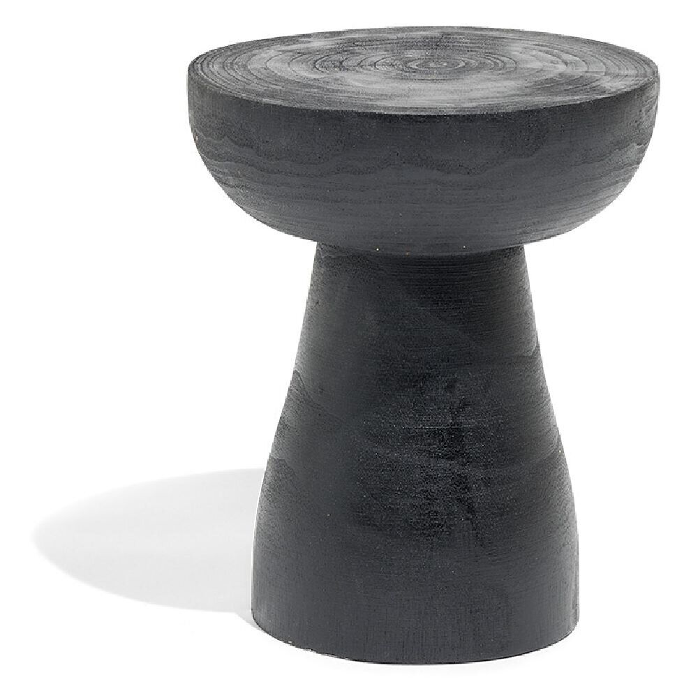 Bout de canapé Tammy bois paulownia noir Ø27xH33cm