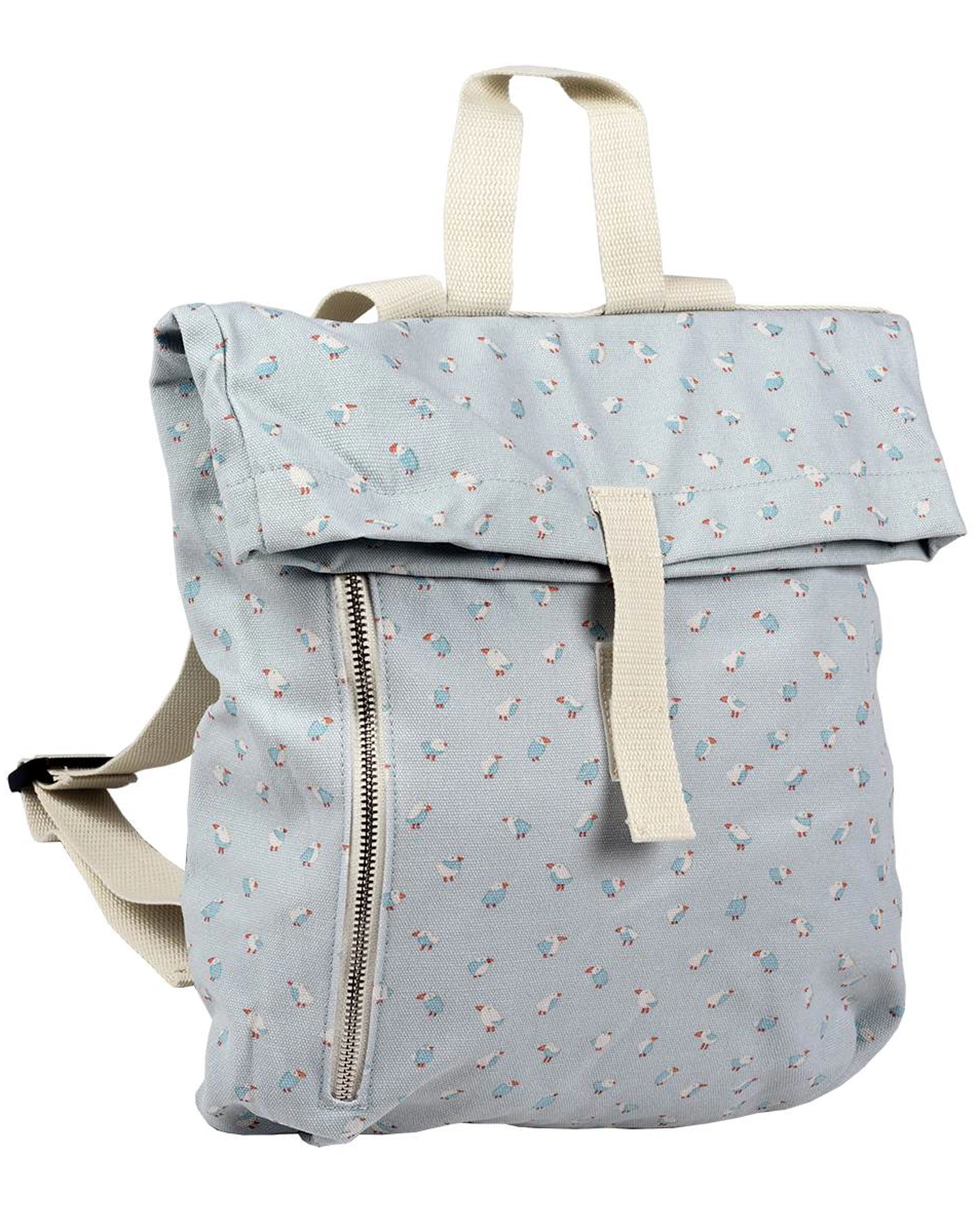 Kinderrucksack KURIER - MÖWE (38x33) in hellblau