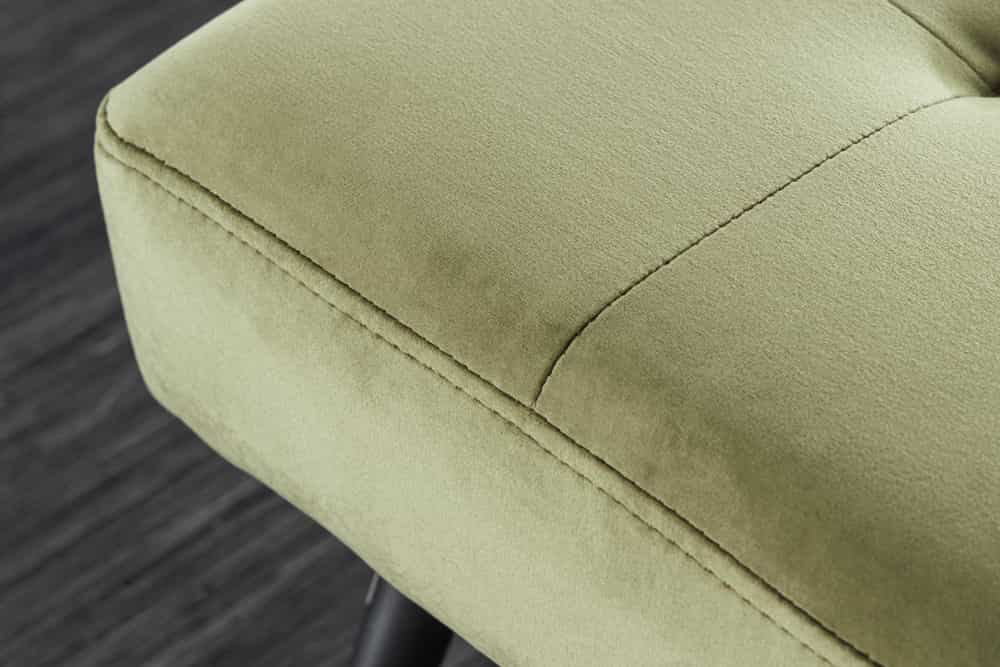 Design Sitzbank BOUTIQUE 100cm grün Samt schwarze Metallbeine