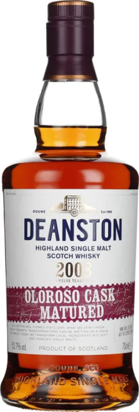 DEANSTON 12 YEARS 2008 OLOROSO CASK 70CL