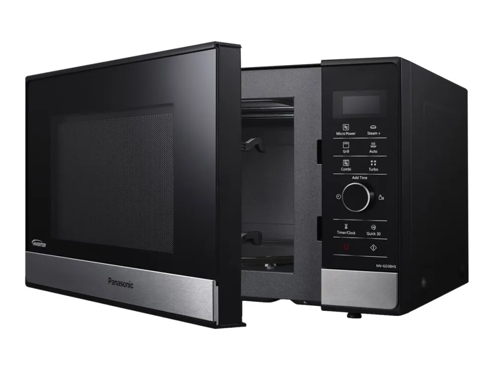 Panasonic NN-GD38 - Mikrobølgeovn med grill - 23 liter - 1000 W - rustfrit stål/sort