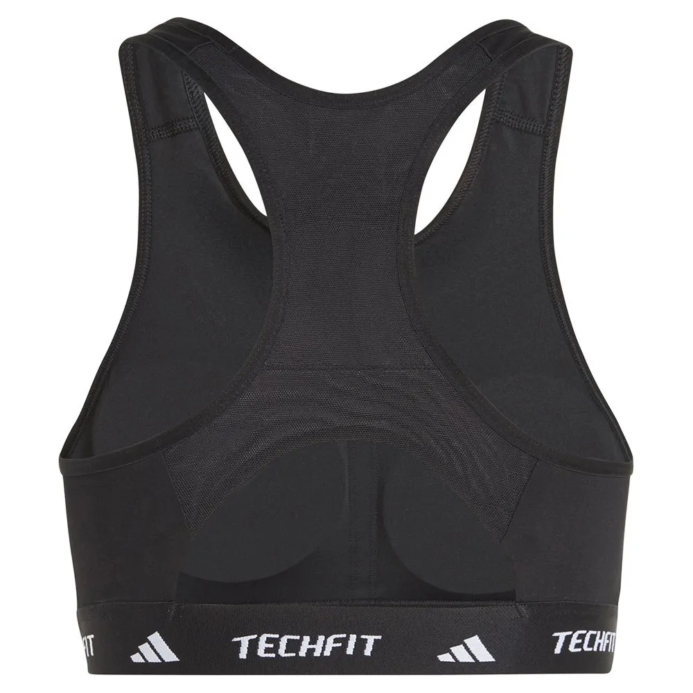 Sutiã esportivo adidas Techfit de gola alta, suporte médio