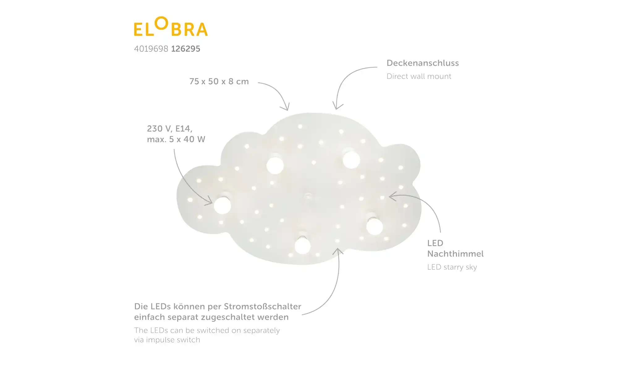 Deckenleuchte Wolke