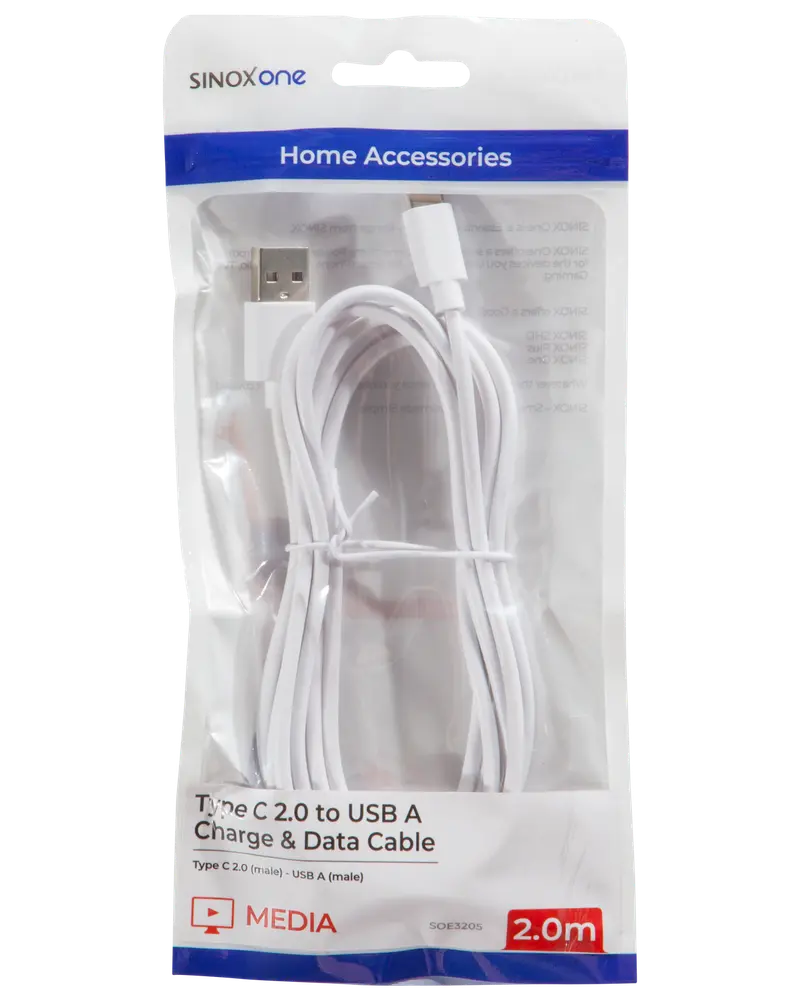 SINOX - USB-C kabel hvid - 2 meter