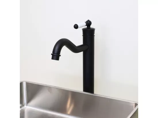 Leeds mitigeur lavabo haut noir - Essebagno