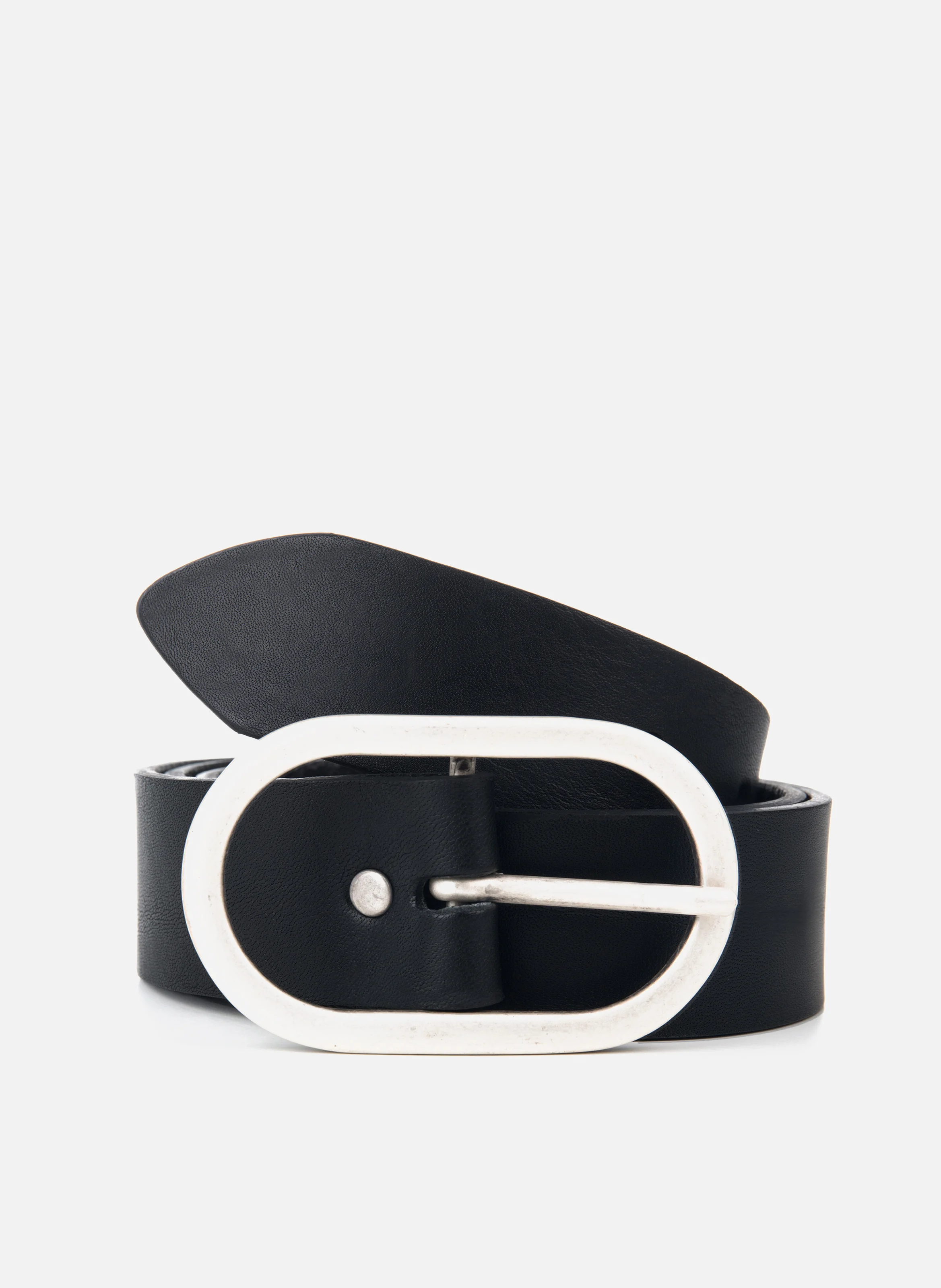 Ceinture large cuir lisse | Noir