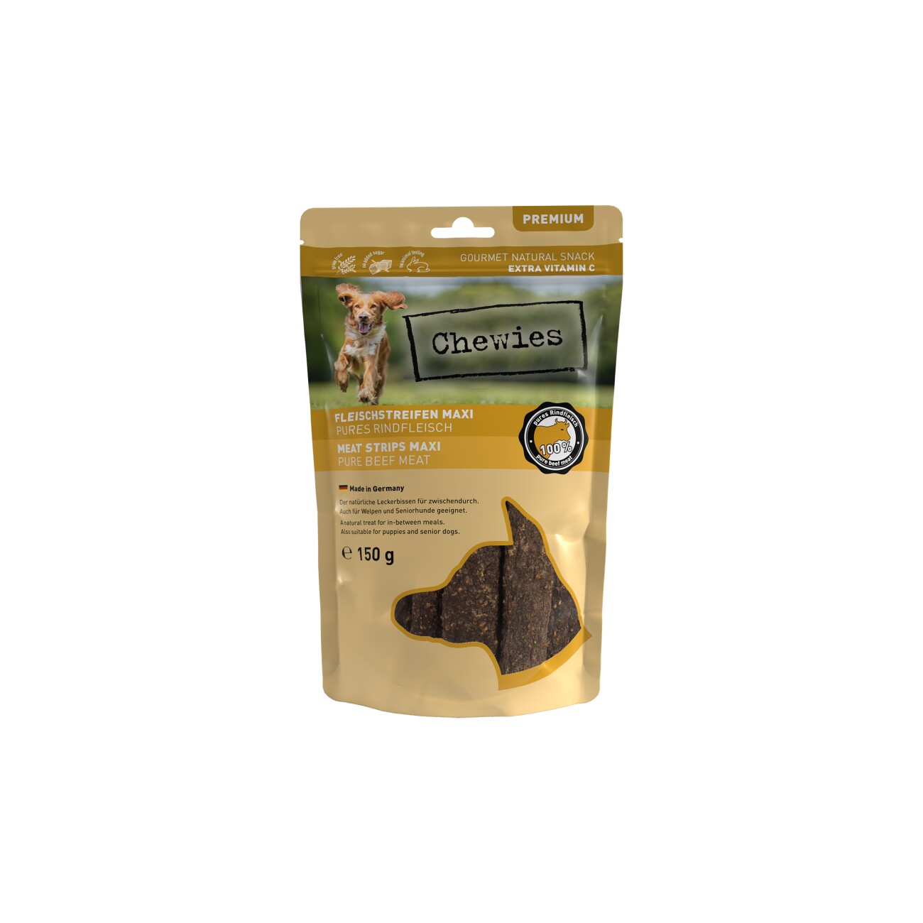 Chewies Fleischstreifen Maxi 8x150g Rind
