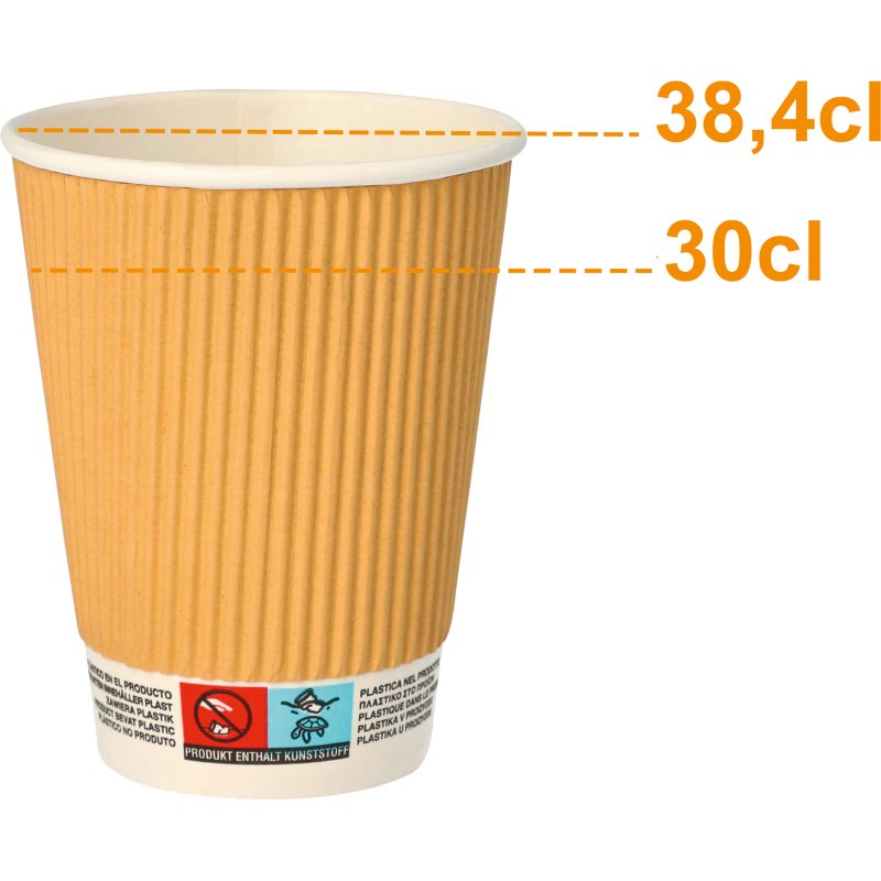 Gobelet en carton Ripple Wall - 30 cl - Lot de 100