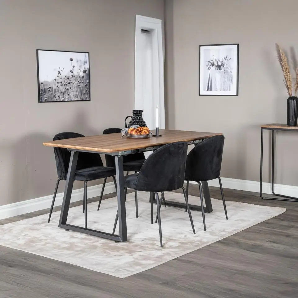Eettafel Walnoot Hout Uitschuifbaar - 160x85x75cm - Inca