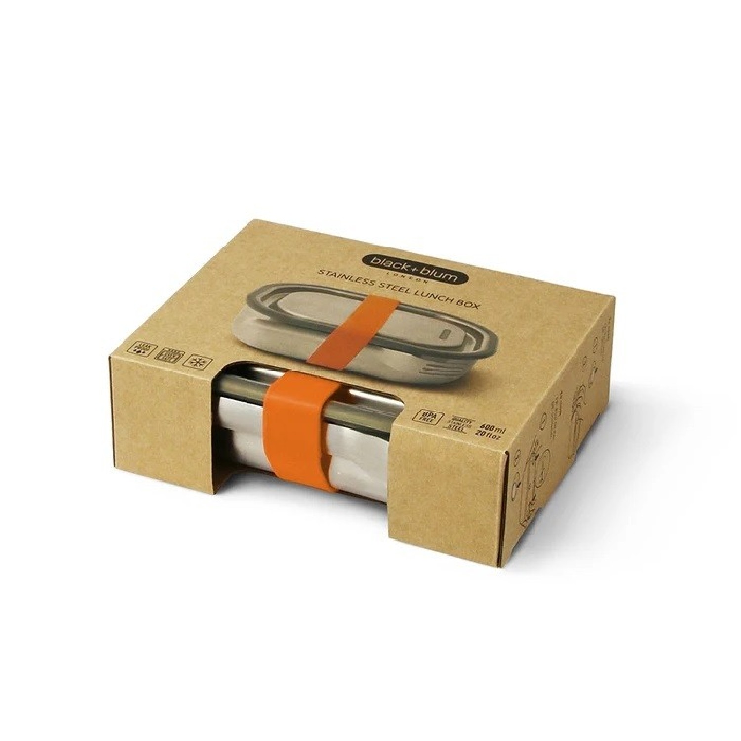 Black   Blum Edelstahl-Lunchbox Black Blum 600ml orange