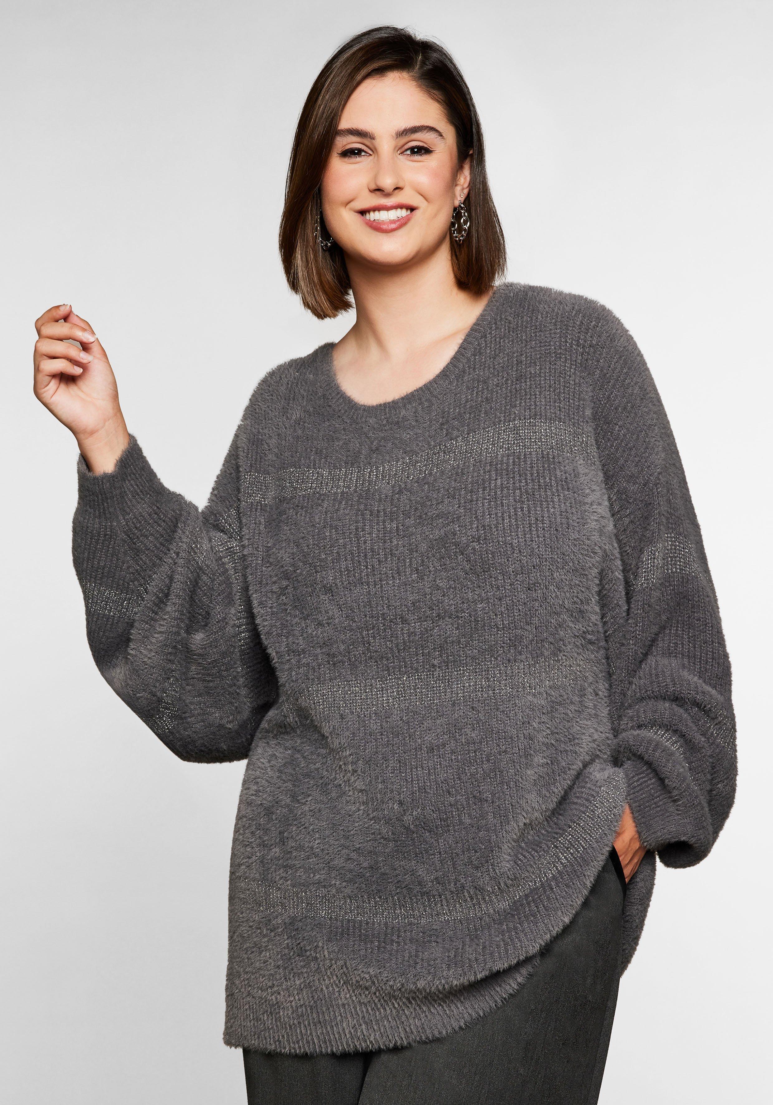 Pullover mit Streifen aus Glitzergarn
