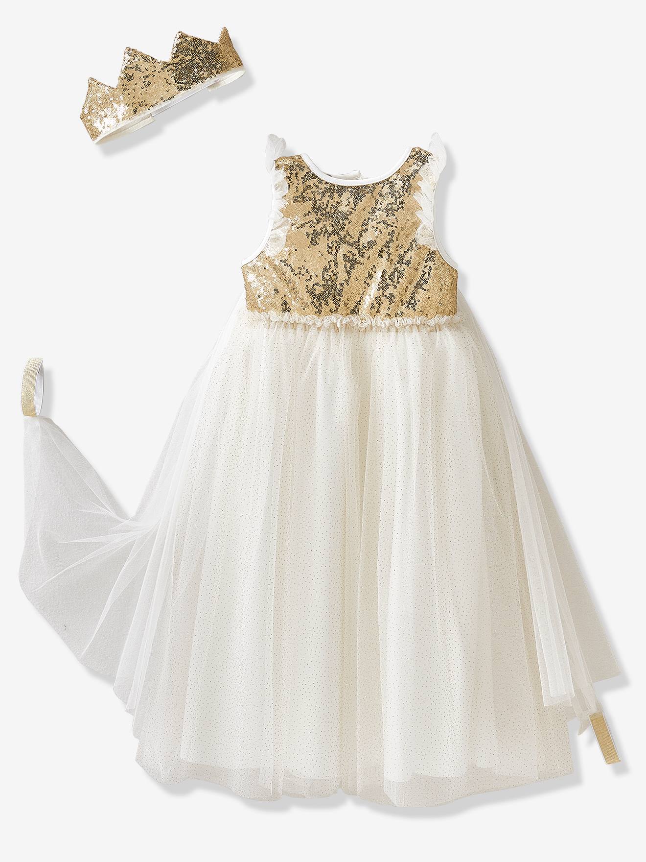 Traje de princesa com véu e coroa verde-esmeralda