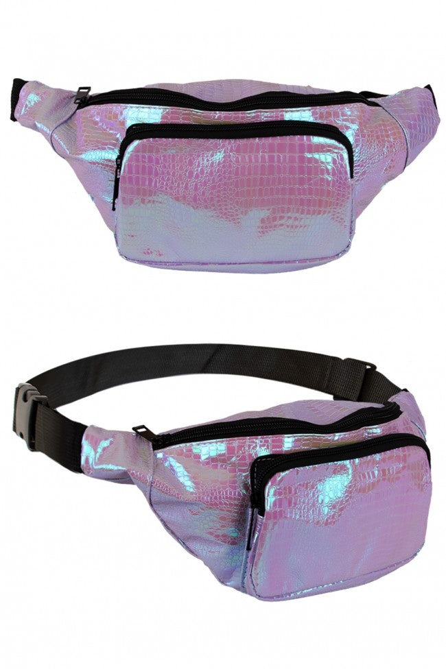 Heuptasje Slangeleer Print Holografisch
