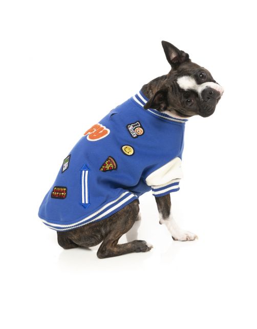 Fuzzyard The Letterman Jacket Blauw - Hondenkleding