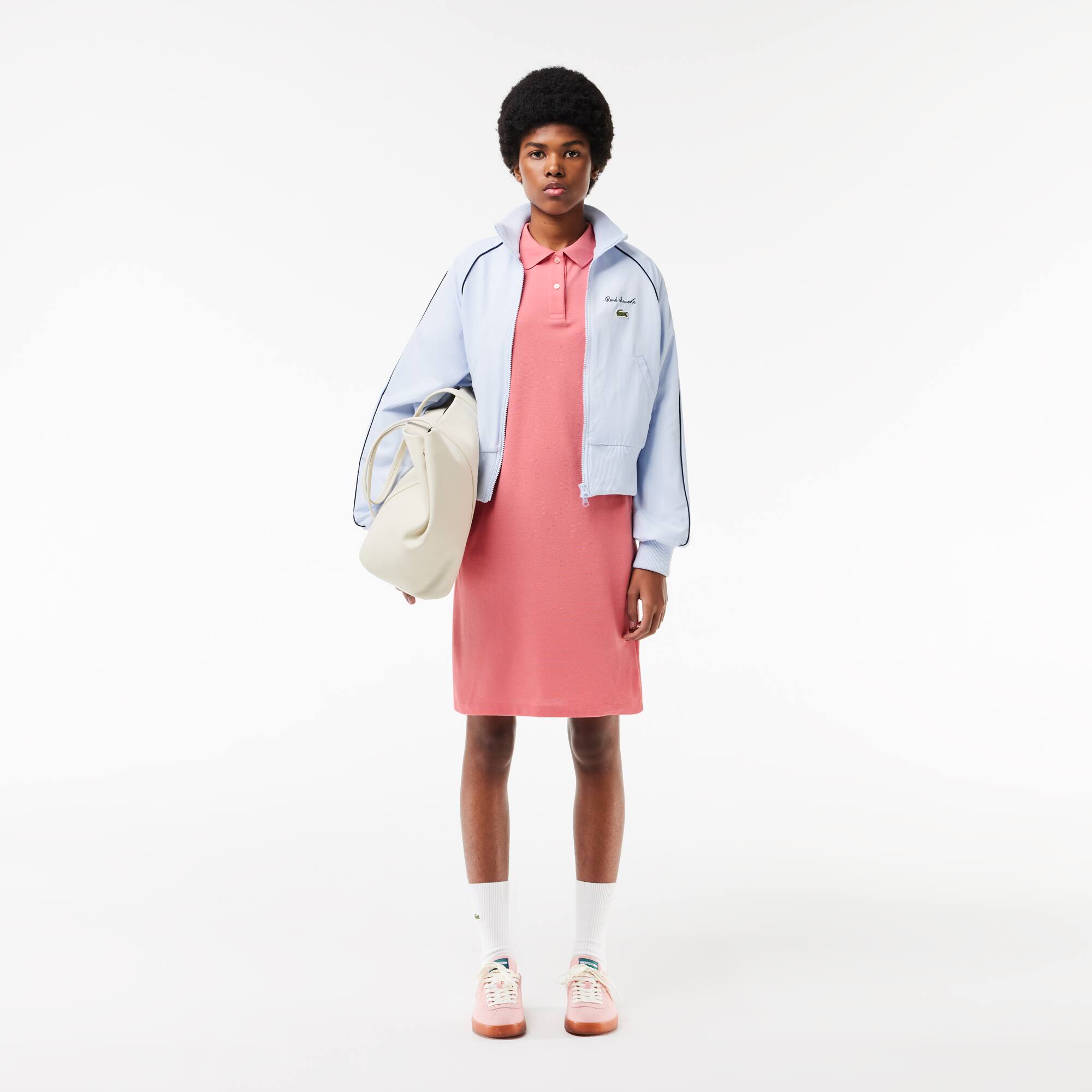 Damen LACOSTE Polokleid aus Piqué mit Strick-Details Kleider & Röcke - Rosa - Lacoste - Damen